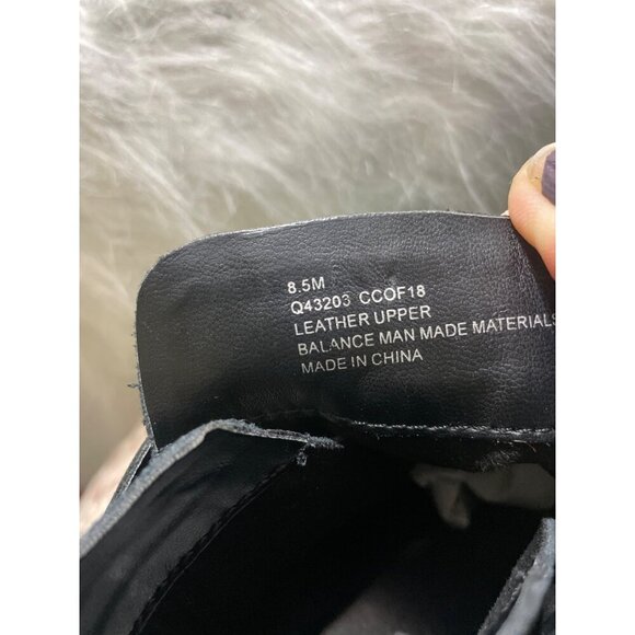 Korks Black Leather & Suede Ankle Boots with Buckle Strap & Zip Closure - Picture 9 of 9